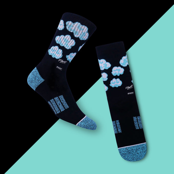 Black and teal cotton cloud socks are the perfect  compliment to any sneaker, outfit, or style.
