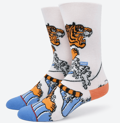 Cool Custom Knit Tiger sock. Made with the highest quality combed cotton. Moisture Wicking and Anti-Microbial.