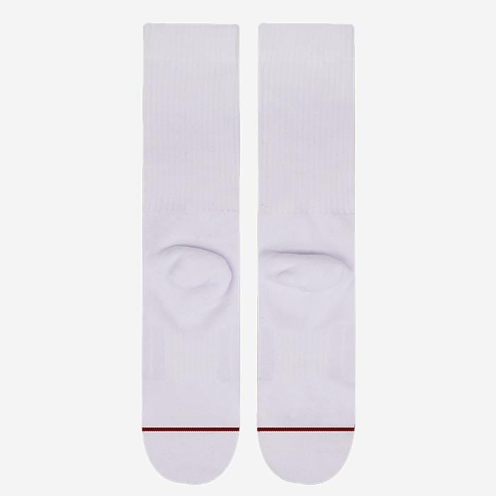 white cool thick crew sock with moisture wicking and arch support